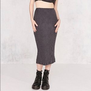 NWT Silence + Noise Bubble Rib Bodycon Midi Skirt